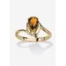 Women's Yellow Gold Plated Simulated Birthstone And Round Crystal Ring Jewelry by PalmBeach Jewelry in Citrine (Size 10)