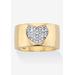 Women's Yellow Gold Plated Genuine Diamond Ring (1/10 Cttw) (Hi Color, I3-I4 Clarity) by PalmBeach Jewelry in Diamond (Size 9)
