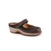 Wide Width Women's Arcadia Adjustable Clog by SoftWalk in Dark Brown (Size 7 W)