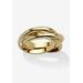 Women's Yellow Gold-Plated Rolling Triple Band Crossover Ring Jewelry by PalmBeach Jewelry in Gold (Size 7)