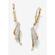 Women's Gold Over Silver Waterfall Drop Drop Earrings (37Mm) Diamond Accent Jewelry by PalmBeach Jewelry in Diamond