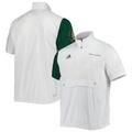 Men's adidas White Miami Hurricanes M STM AEROREADY Half-Zip Jacket