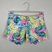 Lilly Pulitzer Shorts | Lilly Pulitzer The Buttercup Stretch Shorts 5" Inseam Size 00 Leaf Print Preppy | Color: Pink/Yellow | Size: 00