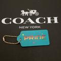 Coach Accessories | Coach Pride Limited Edition Turquoise Rainbow Hangtag Bag Charm Fob Keychain | Color: Blue | Size: Os