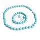 TreasureBay Stunning 12mm Natural Gemstone Beaded Necklace and Bracelet Jewellery Set For Women (Blue Turquoise)