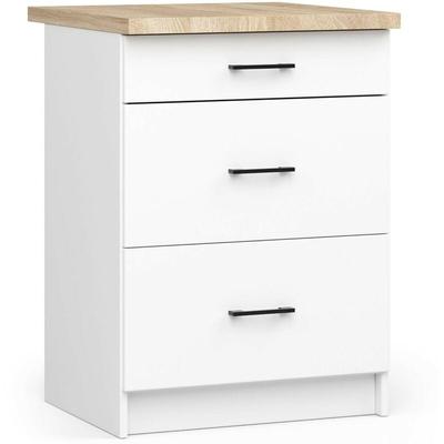 Küchenschrank Akord oliwia modular S60 Unterschrank mit Arbeitsplatte Weiß 60 cm 3 Schubladen B60 x Image