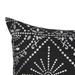 Edie At Home Indoor/Outdoor Embroidered Tile Oblong Decorative Throw Pillow 15x30, Black/White