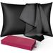 Double-Sided Design Silk Pillowcase with Hidden Zipper Black