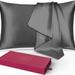 Double-Sided Design Silk Pillowcase with Hidden Zipper Deep Grey