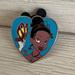 Disney Jewelry | Disney Parks Hidden Mickey Princess Tiana And Butterfly Heart Shaped Pin | Color: Blue/Brown | Size: Os