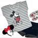 Disney Tops | Disney Store Mickey Mouse Rhinestone Bling Tee, Striped Gray Black Red, Small S | Color: Black/Gray | Size: S