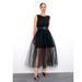 Zara Dresses | New Gorgeous Zara Black Dotted Tulle Open Back Dress. Size L | Color: Black | Size: L