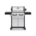 Broil King 4 Free Standing 40000 BTU Grill w/ Side Burner & Cabinet Cast Iron/Steel in Black/Gray | Wayfair 865384