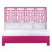 David Francis Furniture Ohana Low Profile Standard Bed Wood/Wicker/Rattan in Pink | 66 H x 80 W x 85 D in | Wayfair B5065BED-K-S139