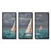 Breakwater Bay Regatta Sailboats Arriving At The Finish I - Nautical & Coastal Framed Canvas Wall Art Set Of 3 Canvas, in Gray/Green | Wayfair