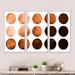 George Oliver Nine Circles In Shades Of Orange & Brown I - Modern Framed Canvas Wall Art Set Of 3 Canvas, in Brown/Orange | Wayfair