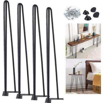 Haarnadel-Tischbeine 86 cm/34 Zoll, 3 Stangen aus massivem Metall, Möbelbeine für Heimwerker, Image