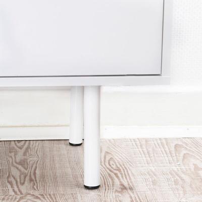 Ms Beschläge - Weißer Möbelfuss Rund ø 30mm Höhe 300mm Möbelbein Tischbein Sofafuss aus Metall Image