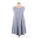 Brandy Melville Casual Dress - A-Line Scoop Neck Sleeveless: Blue Print Dresses