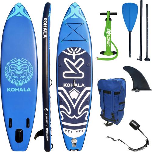 „Inflatable SUP-Board KOHALA „“Kohala““ Wassersportboards Gr. 320x81x15cm 320 cm, blau (blau, weiß) Stand Up Paddle“