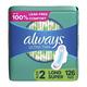 Always Ultra Thin Feminine Pads with Wings for Women, Super Absorbency, Unscented, Size 2, 126 Count