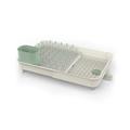 Joseph Joseph Extend Expandable Dish Drainer Rack with Removable Cutlery Holder Swivel Draining Spout - Stone/Sage Green