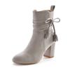 Stiefelette LASCANA, Damen, Gr. 40, grau (hellgrau), Obermaterial: 100% Textilmaterial. Futter: 100% Textilmaterial. Decksohle: 100% Lederimitat. Laufsohle: 100% Synthetik, unifarben, modisch, Schuhe, mit Blockabsatz, High-Heel-Stiefelette, Ankle...