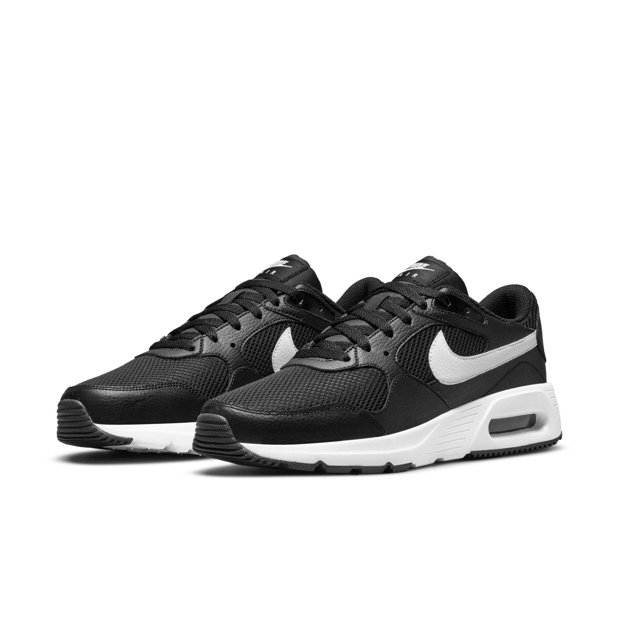 Sneaker NIKE SPORTSWEAR "AIR MAX SC", Herren, Gr. 47, schwarz-weiß (schwarz, weiß, schwarz), Leder, Textil, kontrastfarbene Details, unifarben, Schuhe Sneaker