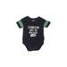 OshKosh B'gosh Short Sleeve Onesie: Blue Solid Bottoms - Size 12 Month