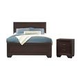 CDecor Home Furnishings Oatfield Dark Cocoa 2-Piece Bedroom Set w/ Nightstand Wood in Black/Brown | 53.5 H x 63 W x 84.75 D in | Wayfair