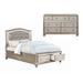 CDecor Home Furnishings Luxe Metallic Platinum 2-Piece Storage Queen Bedroom Set w/ Dresser Upholstered in Brown/Gray | Wayfair 203957Q-S2D