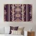 Bungalow Rose Mesmerizing Bohemian Flowers In Shades Of Purple - 3 Piece Floater Frame Graphic Art Set on Canvas Canvas, in White | Wayfair
