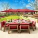 Freeport Park® Hudspeth 15' Extra Large Outdoor Rectangular Market Umbrella Metal in Red | 92 H x 180 W x 108 D in | Wayfair