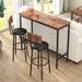 17 Stories Industrial Style 3 Pieces Rustic Brown Counter Height Bar Table Set | 34.4 H x 15.7 W x 43.3 D in | Wayfair