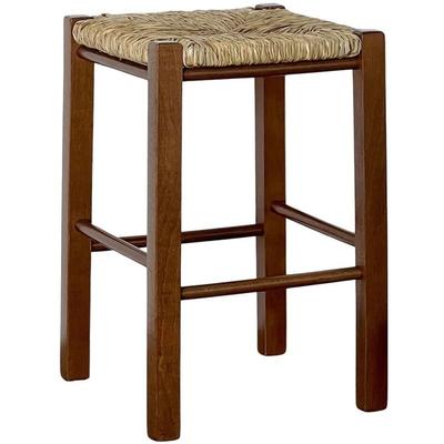 Okaffarefatto - Hocker mit quadratischer Strohsitzhöhe 47 cm in Walnussfarbe mit geraden Füßen Image