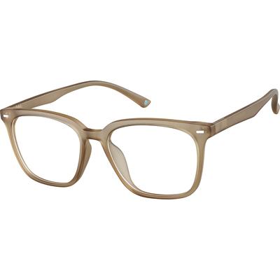 Zenni Square Prescription Glasses Brown Eco Full Rim Frame