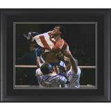 Sylvester Stallone Rocky IV Framed Autographed 16" x 20" Draped in the American Flag Photograph