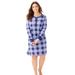 Plus Size Women's Thermal Henley Sleepshirt by Dreams & Co. in Ultra Blue Plaid (Size 2X)