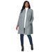 Plus Size Women's Leather Swing Coat by Jessica London in Grey Sky (Size 30) Leather Jacket