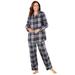 Plus Size Women's Classic Flannel Pajama Set by Dreams & Co. in Black Plaid (Size 22/24) Pajamas