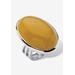 Women's Sterling Silver Genuine Yellow Jade Ring by PalmBeach Jewelry in Jade (Size 9)