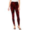 Plus Size Women's Ankle-Length Essential Stretch Legging by Roaman's in Vivid Red Reptile (Size 3X) Activewear Workout Yoga Pants