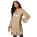 Plus Size Women's Sequin Tunic by Roaman's in Sparkling Champagne (Size 20 W) Long Shirt Blouse