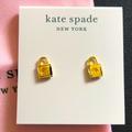 Kate Spade Jewelry | Kate Spade Gold Tone Lock & Spade Stud Earrings Nwt & Dust Pouch | Color: Gold | Size: Os