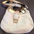 Coach Bags | New Large Coach Cream Leather Shoulder Bag Never Used With Coach Storage Bag. | Color: Gold/White | Size: Os