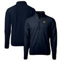 Men's Cutter & Buck Navy Michigan Wolverines Big Tall Cascade Eco Sherpa Fleece Quarter-Zip Jacket