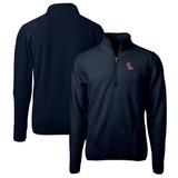 Men's Cutter & Buck Navy Ole Miss Rebels Big Tall Cascade Eco Sherpa Fleece Quarter-Zip Jacket