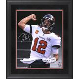 Tom Brady Tampa Bay Buccaneers Autographed Framed 16" x 20" Super Bowl LV Scream Spotlight Photograph with Suede Matting