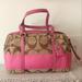 Coach Bags | Authentic Coach Purse Pink Tan Bag Tote Med | Color: Pink/Tan | Size: Os