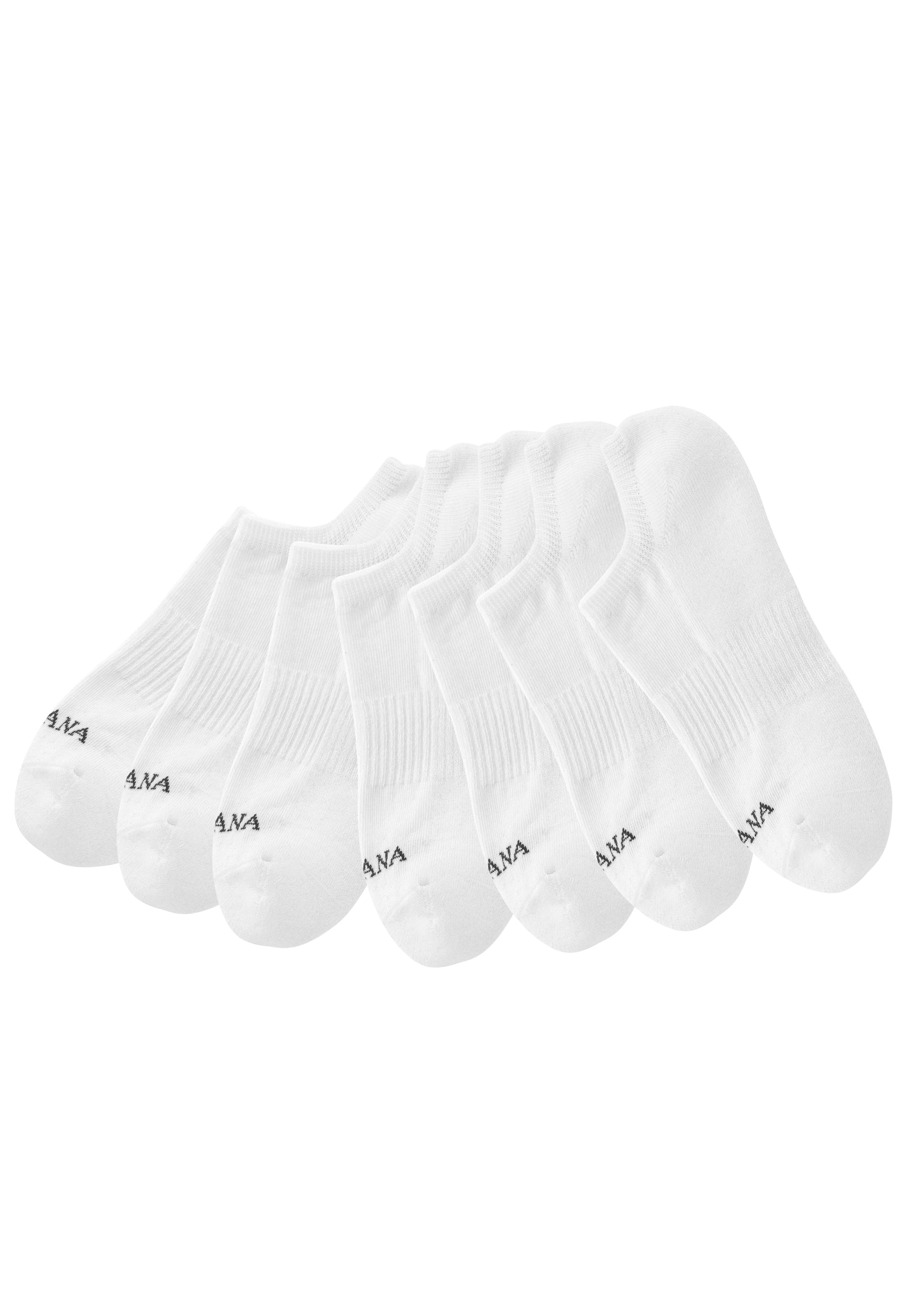 Sneakersocken LASCANA ACTIVE, Damen, Gr. 35-38, weiß (7x weiß), Baumwolle, Elasthan, Polyamid, unifarben, elastisch, Socken, mit Fußfrottee Image